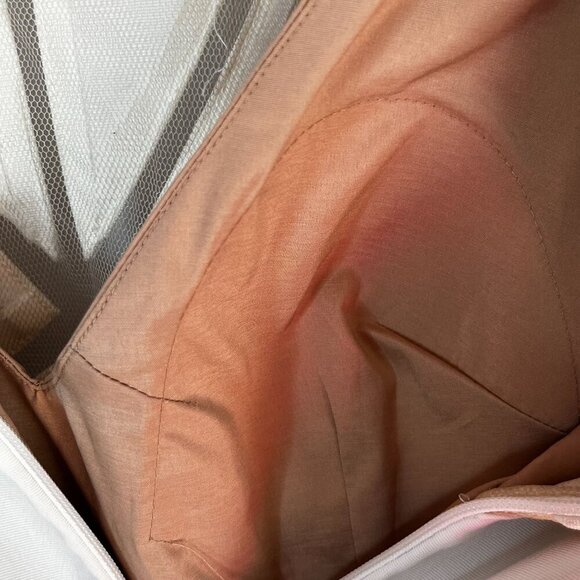 Aidan Mattox Sleeveless Mesh-Inset Cocktail Mini Dress Eggshell White Tan Size 2 - Picture 10 of 11